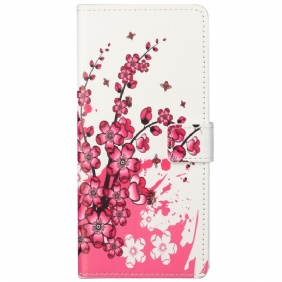 Flip Case voor Google Pixel 6A Tropische Bloemen