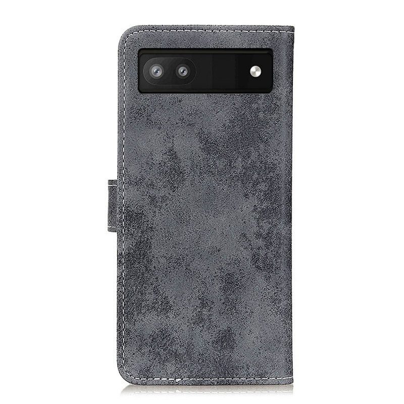 Flip Case voor Google Pixel 6A Vintage Lederen Stijl