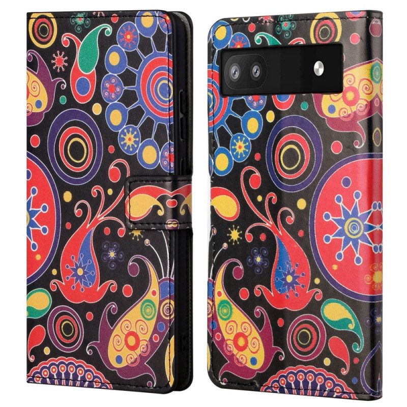 Folio-hoesje voor Google Pixel 6A Galaxy Patroon