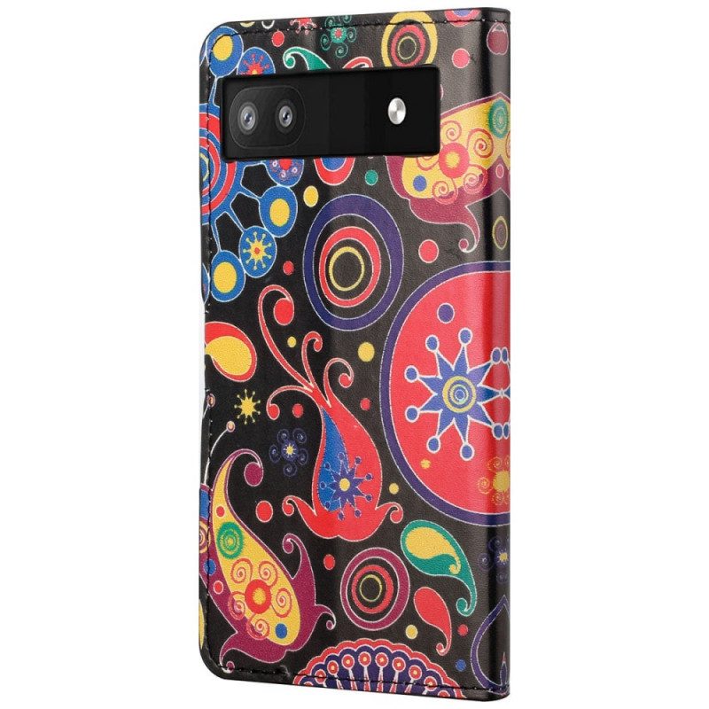 Folio-hoesje voor Google Pixel 6A Galaxy Patroon