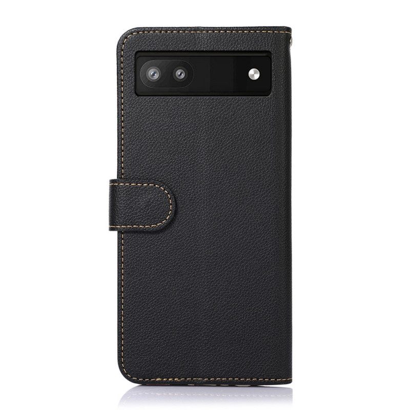 Folio-hoesje voor Google Pixel 6A Lychee-stijl Rfid Khazneh