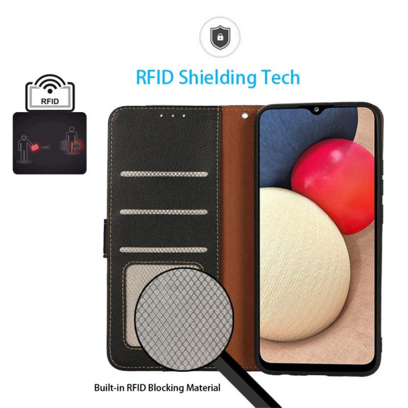 Folio-hoesje voor Google Pixel 6A Lychee-stijl Rfid Khazneh