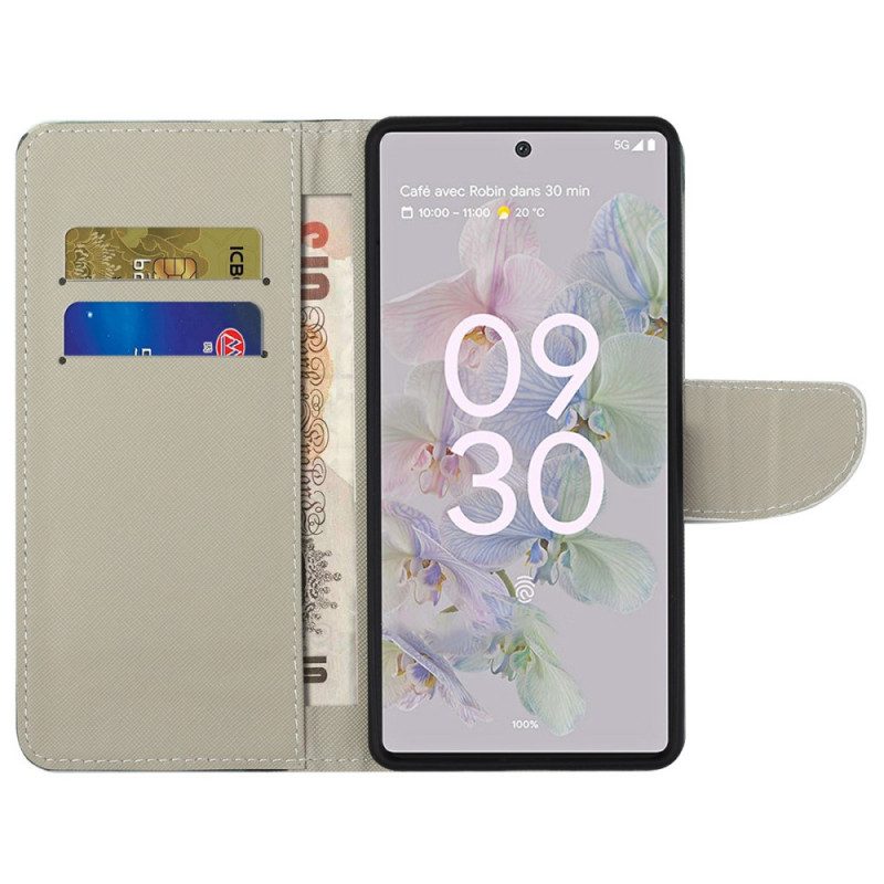 Folio-hoesje voor Google Pixel 6A Vintage Eiffeltoren