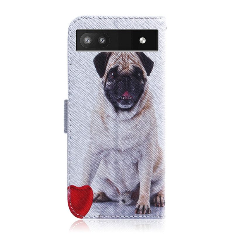 Leren Hoesje voor Google Pixel 6A Mops Hond