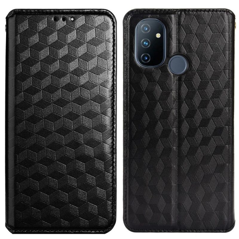 Bescherming Hoesje voor OnePlus Nord N100 Folio-hoesje 3d Diamant Leereffect