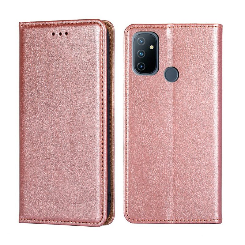 Bescherming Hoesje voor OnePlus Nord N100 Folio-hoesje Fijne Lederen Stijl