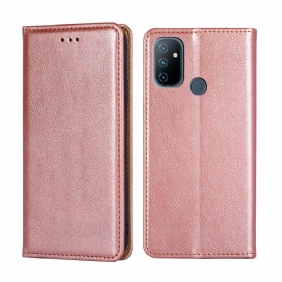 Bescherming Hoesje voor OnePlus Nord N100 Folio-hoesje Fijne Lederen Stijl