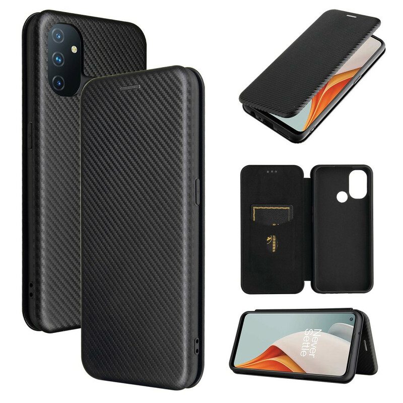 Bescherming Hoesje voor OnePlus Nord N100 Folio-hoesje Koolstofvezel