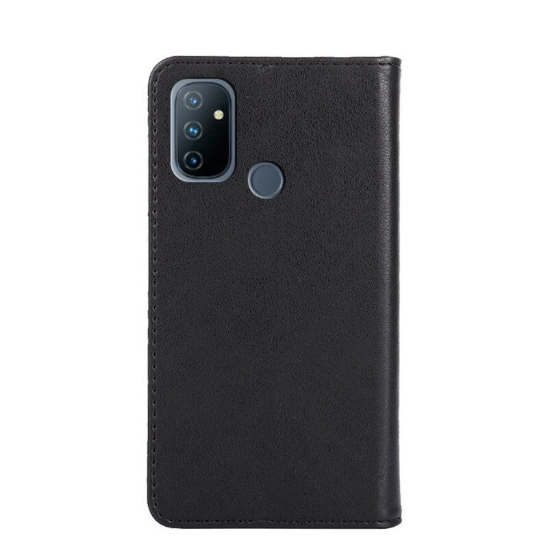 Bescherming Hoesje voor OnePlus Nord N100 Folio-hoesje Stijl Lederen Klinknagel