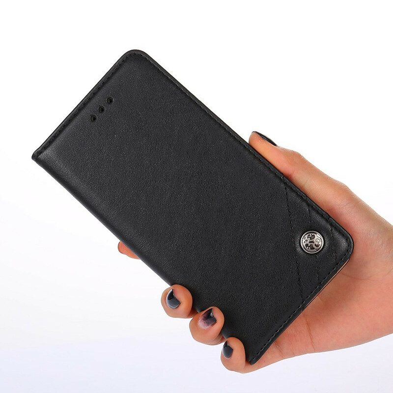 Bescherming Hoesje voor OnePlus Nord N100 Folio-hoesje Stijl Lederen Klinknagel