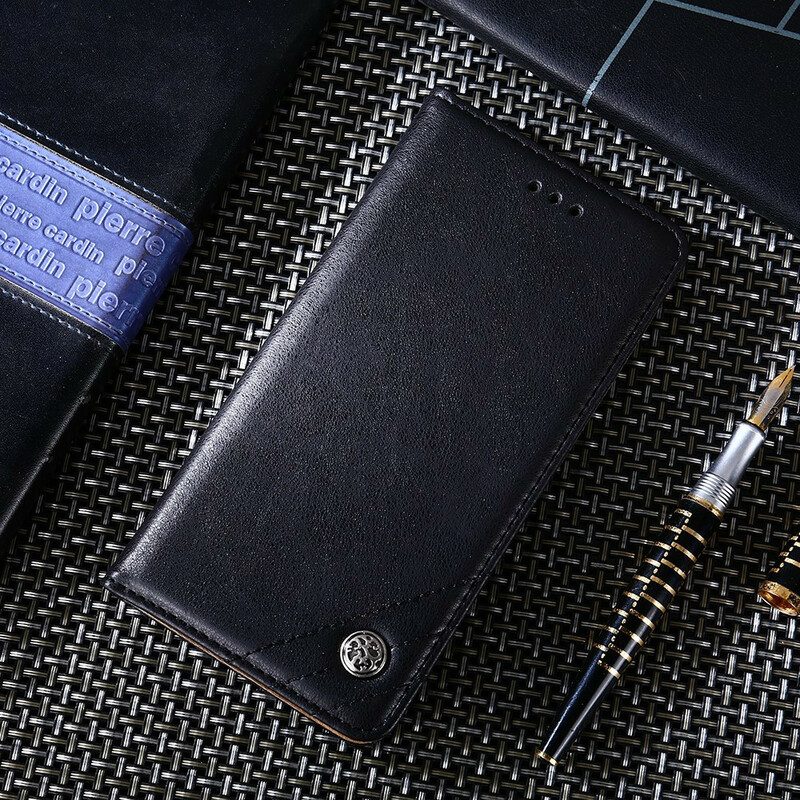 Bescherming Hoesje voor OnePlus Nord N100 Folio-hoesje Stijl Lederen Klinknagel