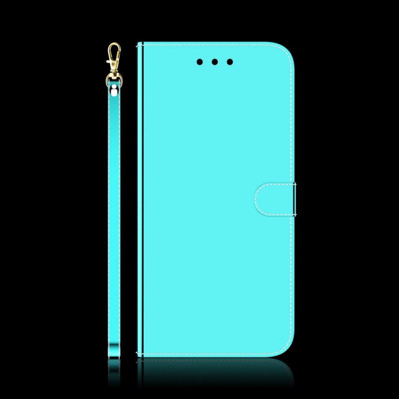 Flip Case voor OnePlus Nord N100 Spiegelhoes Van Imitatieleer