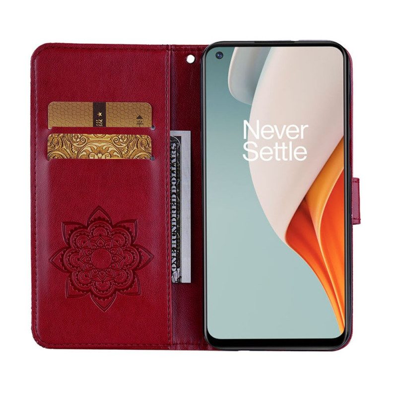 Flip Case voor OnePlus Nord N100 Uil Mandala En Charme