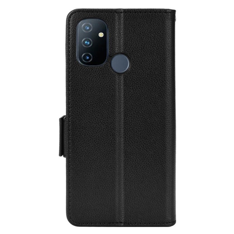 Folio-hoesje voor OnePlus Nord N100 Lychee Lederen Stijl