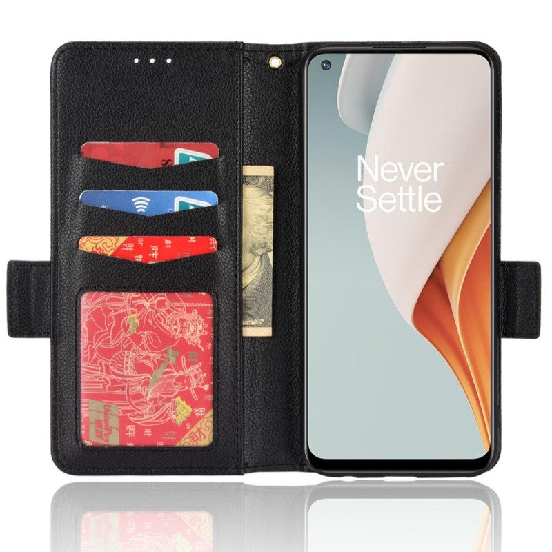 Folio-hoesje voor OnePlus Nord N100 Lychee Lederen Stijl