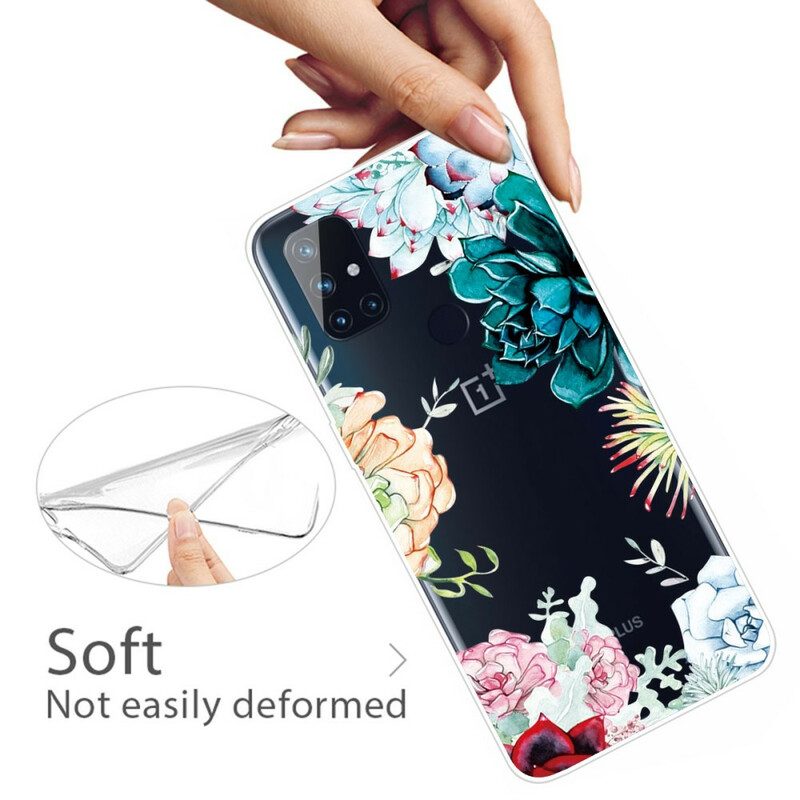 Hoesje voor OnePlus Nord N100 Naadloze Aquarel Bloemen