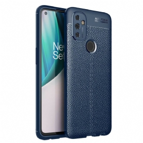 Telefoonhoesje voor OnePlus Nord N100 Dubbellijnig Litchi-leereffect