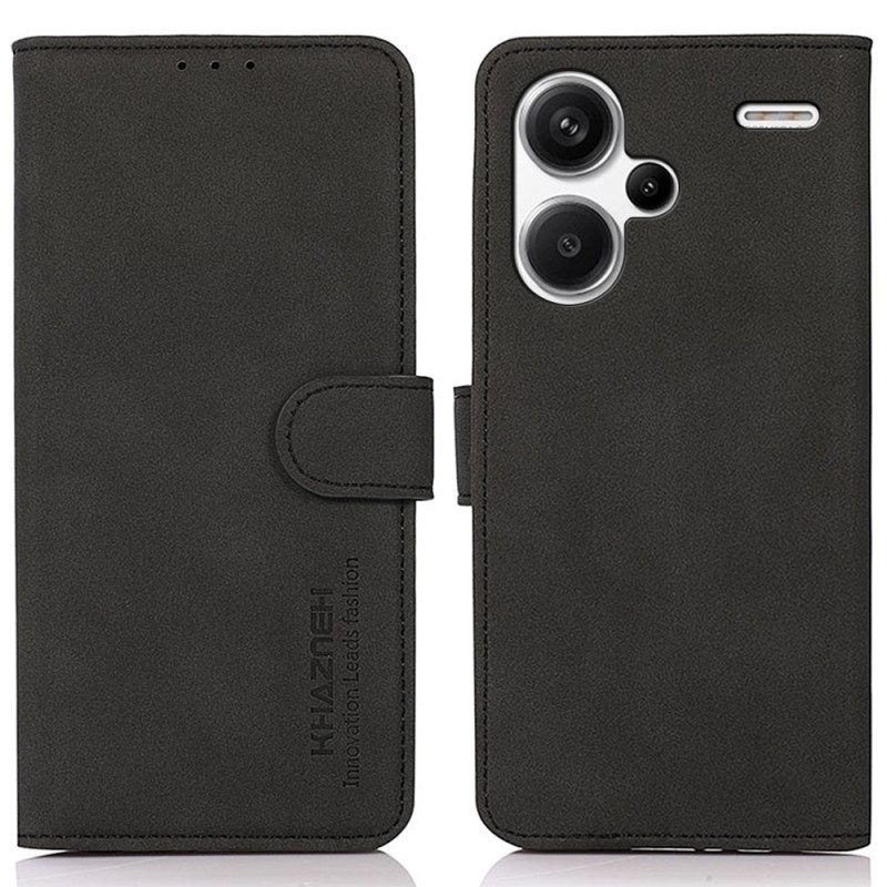 Flip Case Leren Xiaomi Redmi Note 13 Pro Plus 5g Khazneh Suède-effect