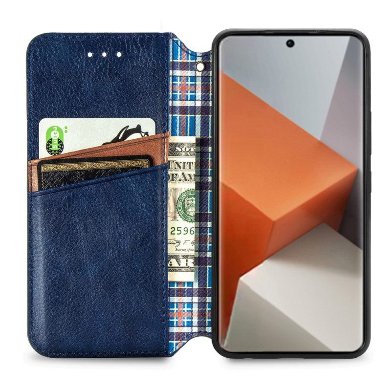 Folio-hoesje Voor Xiaomi Redmi Note 13 Pro Plus 5g Vintage Ruitpatroon