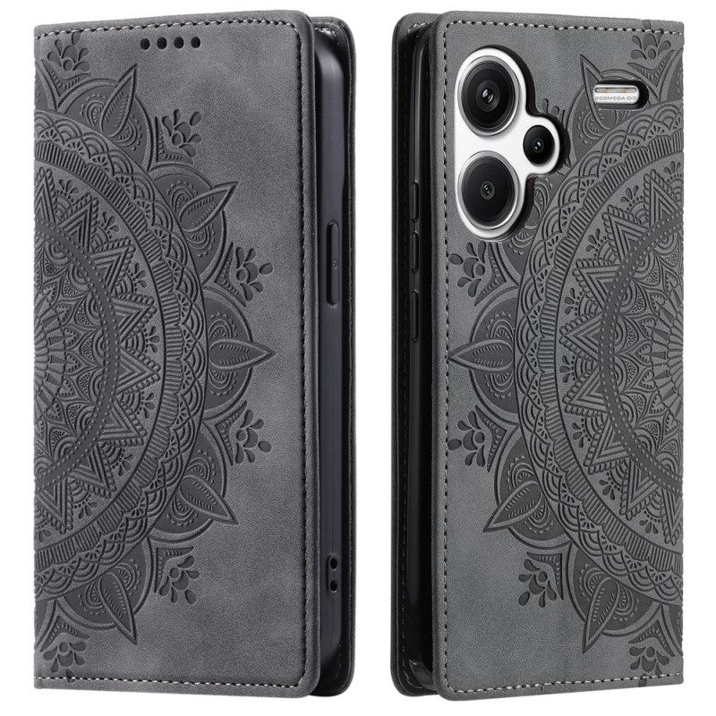 Folio-hoesje Xiaomi Redmi Note 13 Pro Plus 5g Mandala Suède-effect Bescherming Hoesje