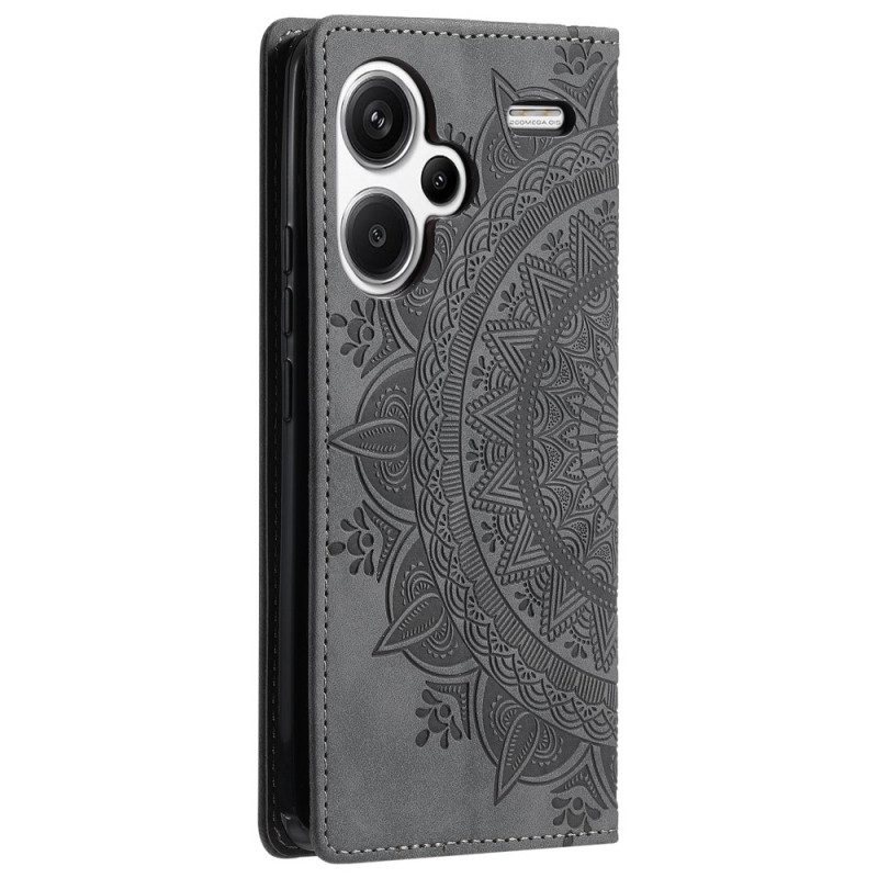 Folio-hoesje Xiaomi Redmi Note 13 Pro Plus 5g Mandala Suède-effect Bescherming Hoesje