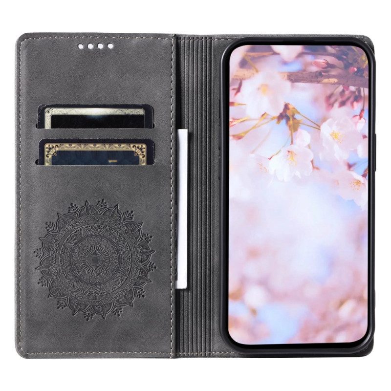 Folio-hoesje Xiaomi Redmi Note 13 Pro Plus 5g Mandala Suède-effect Bescherming Hoesje