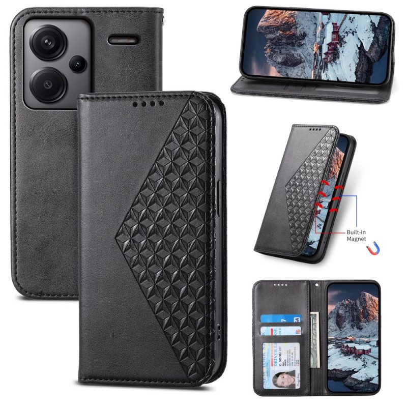 Folio-hoesje Xiaomi Redmi Note 13 Pro Plus 5g Telefoonhoesje Diamantontwerp Met Riem