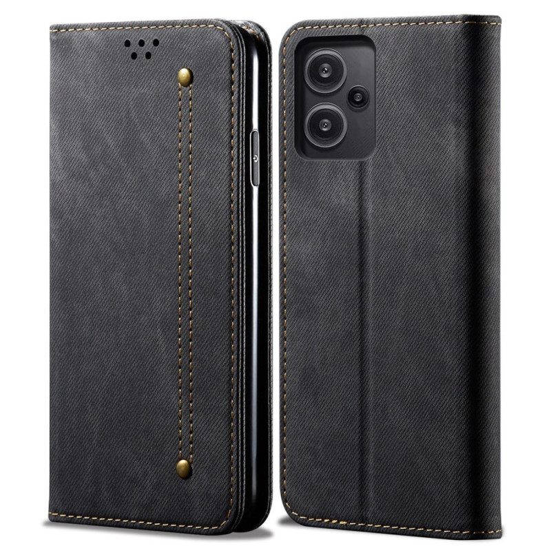 Folio-hoesje Xiaomi Redmi Note 13 Pro Plus 5g Telefoonhoesje Jeansstof