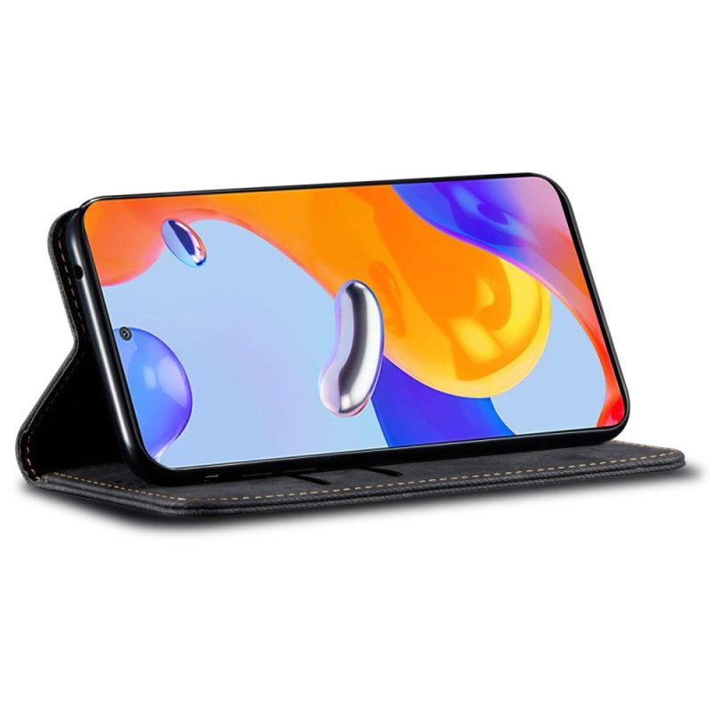 Folio-hoesje Xiaomi Redmi Note 13 Pro Plus 5g Telefoonhoesje Jeansstof