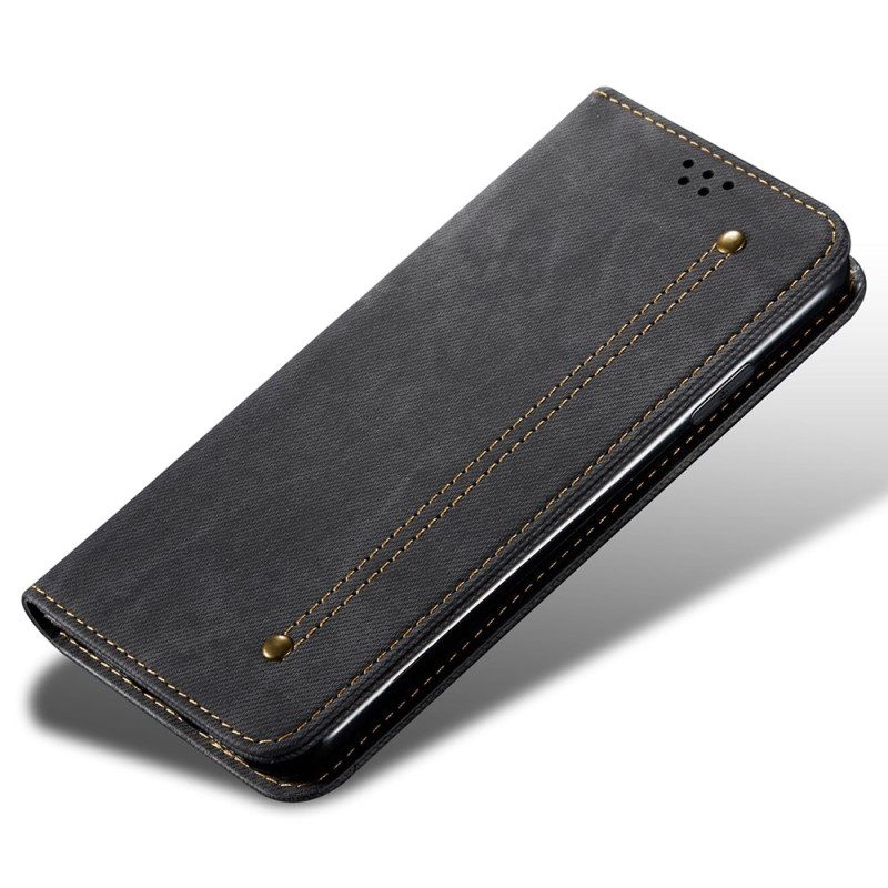 Folio-hoesje Xiaomi Redmi Note 13 Pro Plus 5g Telefoonhoesje Jeansstof