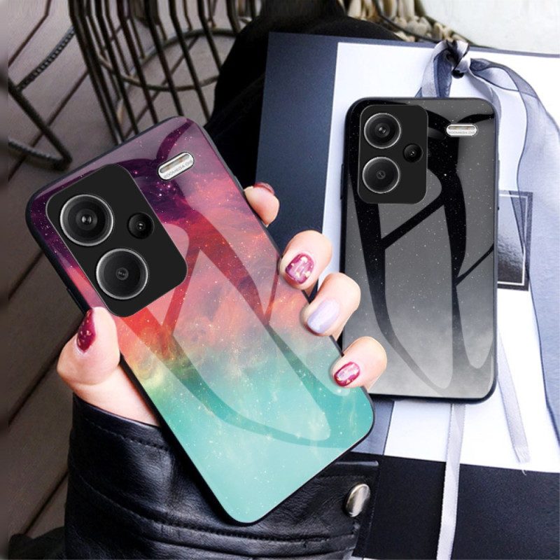 Hoesje Xiaomi Redmi Note 13 Pro Plus 5g Glanzend Sterrenhemel Gehard Glas Bescherming Hoesje