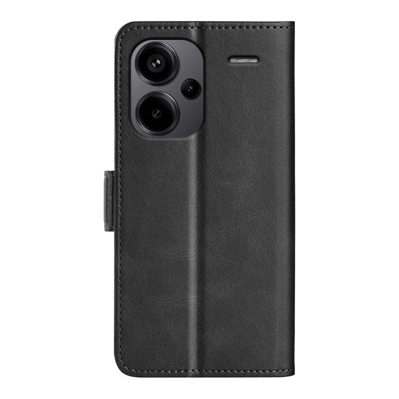 Leren Hoesje Voor Xiaomi Redmi Note 13 Pro Plus 5g Dubbele Sluiting