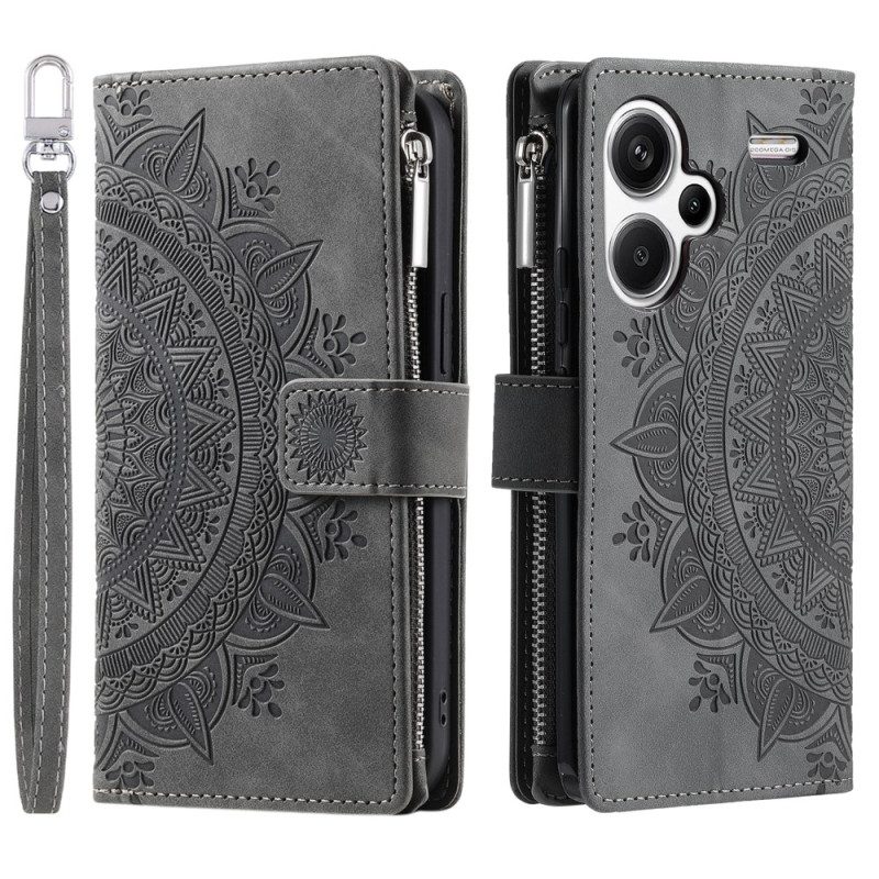 Leren Hoesje Voor Xiaomi Redmi Note 13 Pro Plus 5g Portemonnee Met Mandala-band