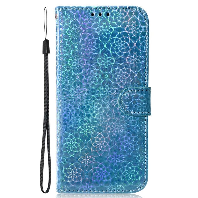 Leren Hoesje Xiaomi Redmi Note 13 Pro Plus 5g Disco-stijl Met Bandjes Bescherming Hoesje