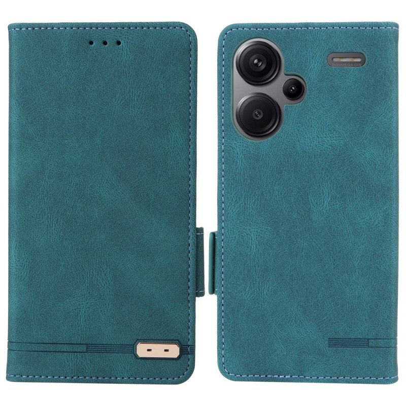 Leren Hoesje Xiaomi Redmi Note 13 Pro Plus 5g Retrostijl Bescherming Hoesje