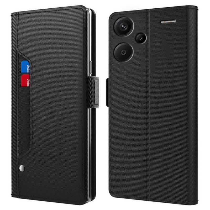 Leren Hoesje Xiaomi Redmi Note 13 Pro Plus 5g Spiegel- En Voorkaarthouder Bescherming Hoesje