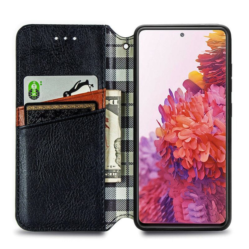 Bescherming Hoesje voor Samsung Galaxy S20 FE Folio-hoesje De Diamanttextuur Van Het Kunstleer