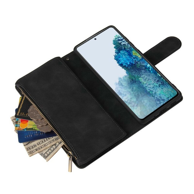 Flip Case voor Samsung Galaxy S20 FE Leren Stijl Met Meerdere Kaarten En Lanyard