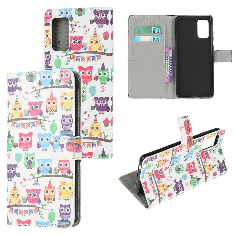 Flip Case voor Samsung Galaxy S20 FE Meerdere Uilen