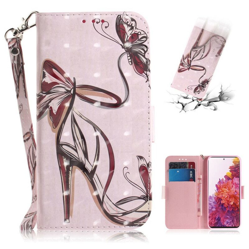 Flip Case voor Samsung Galaxy S20 FE Met Ketting Pompoen Met Bandjes