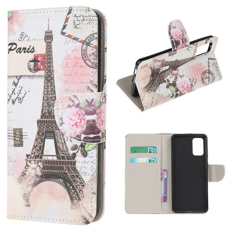 Flip Case voor Samsung Galaxy S20 FE Retro Eiffeltoren