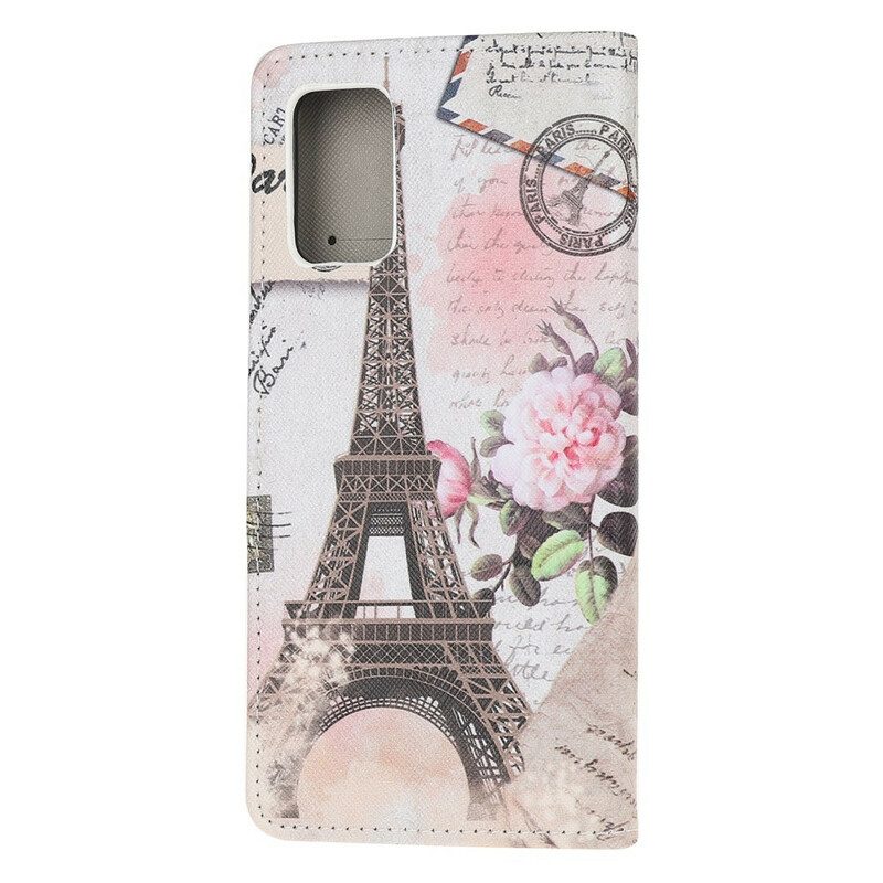 Flip Case voor Samsung Galaxy S20 FE Retro Eiffeltoren