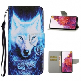 Flip Case voor Samsung Galaxy S20 FE Witte Wolf