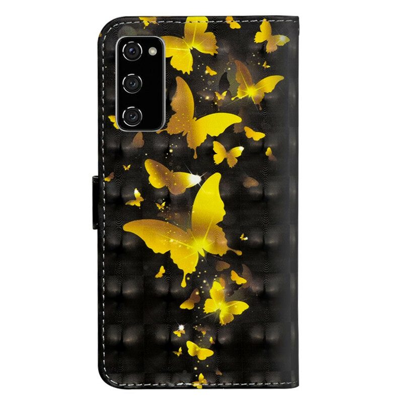 Folio-hoesje voor Samsung Galaxy S20 FE Gele Vlinders