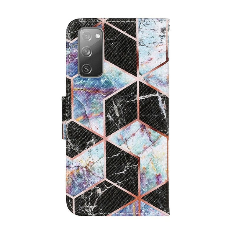 Folio-hoesje voor Samsung Galaxy S20 FE Geometrisch Marmer