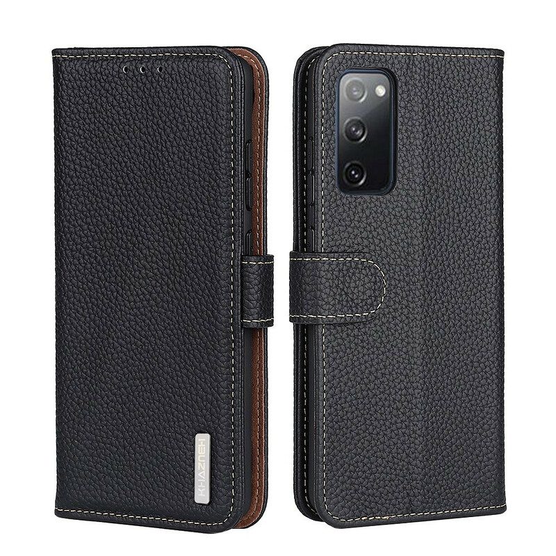 Folio-hoesje voor Samsung Galaxy S20 FE Khazneh Lychee Leer