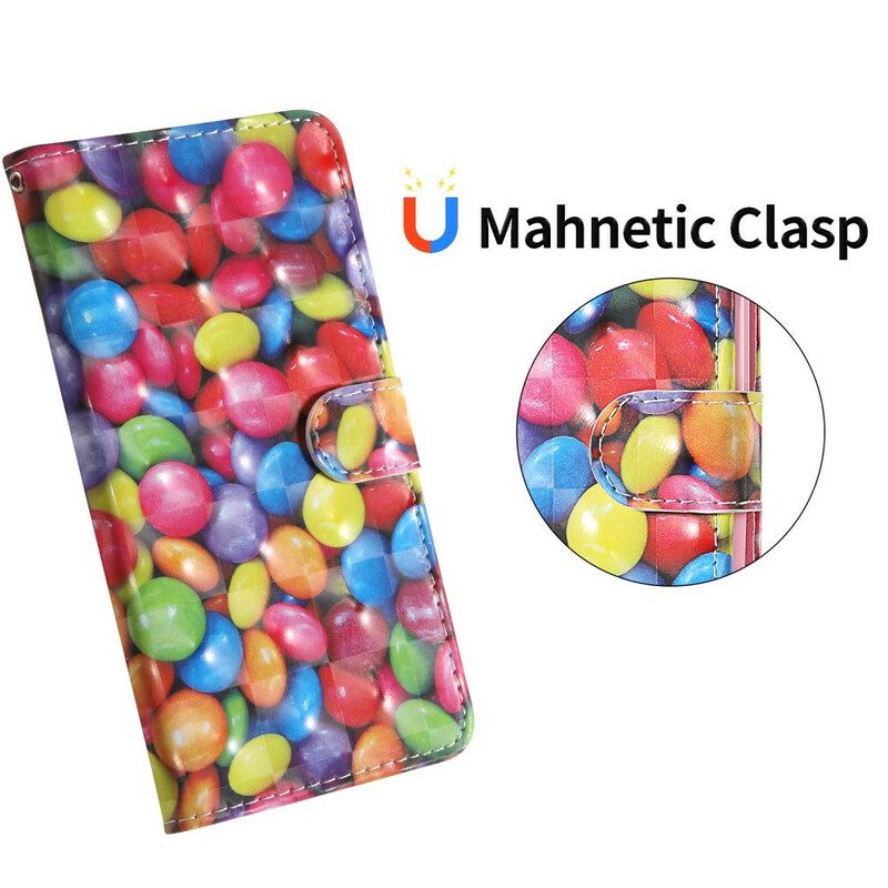 Folio-hoesje voor Samsung Galaxy S20 FE Light Spot Candy Met Lanyard