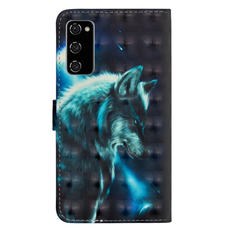 Folio-hoesje voor Samsung Galaxy S20 FE Majestueuze Wolf