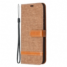 Folio-hoesje voor Samsung Galaxy S20 FE Met Ketting Band Van Stof En Leereffect