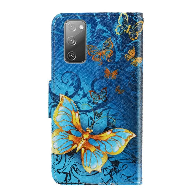 Folio-hoesje voor Samsung Galaxy S20 FE Met Ketting Vlinderbandvariaties